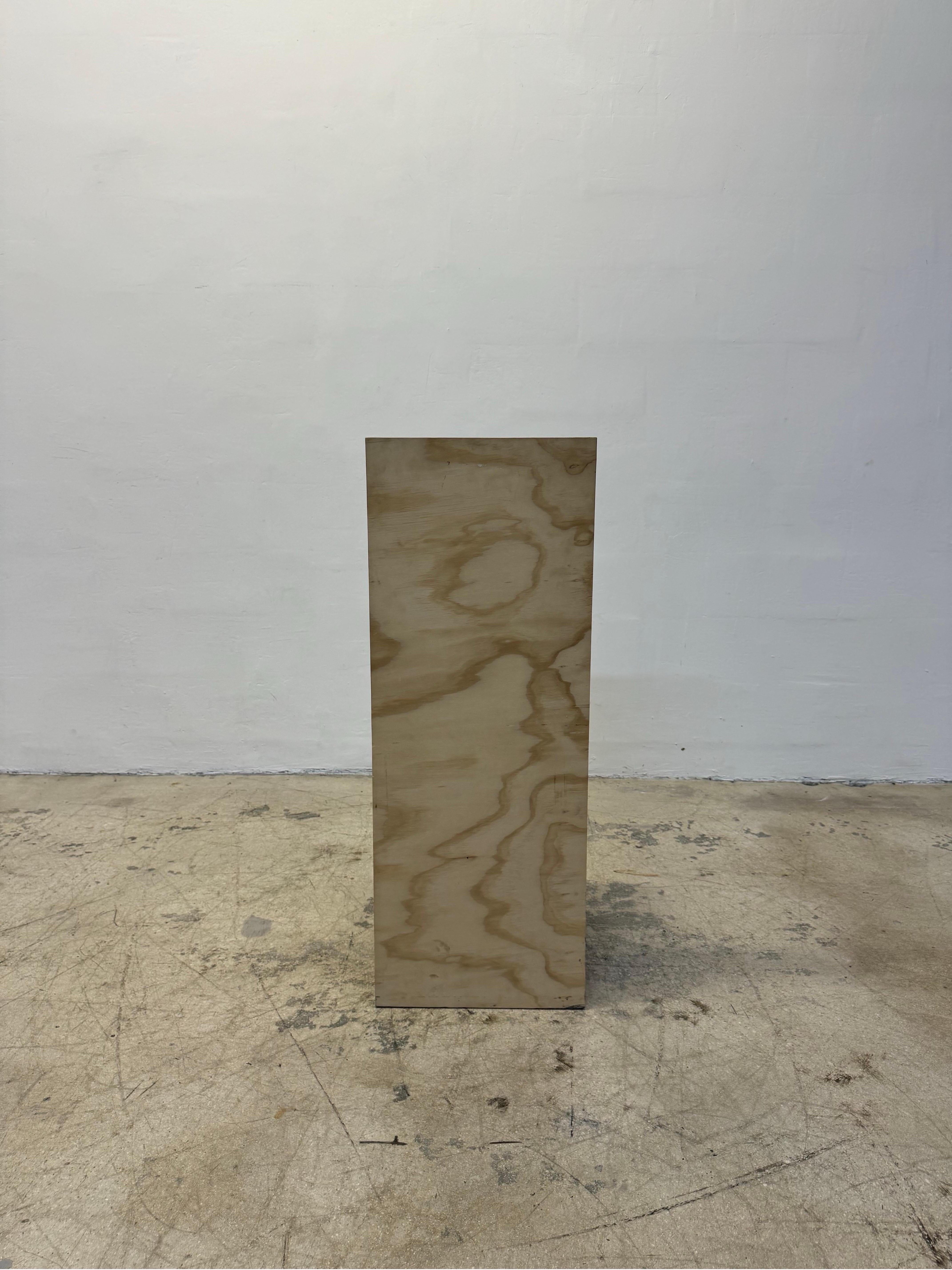 American Artisan Crafted Wood Plank Side or Hall Chair in the Manner of Donald Judd