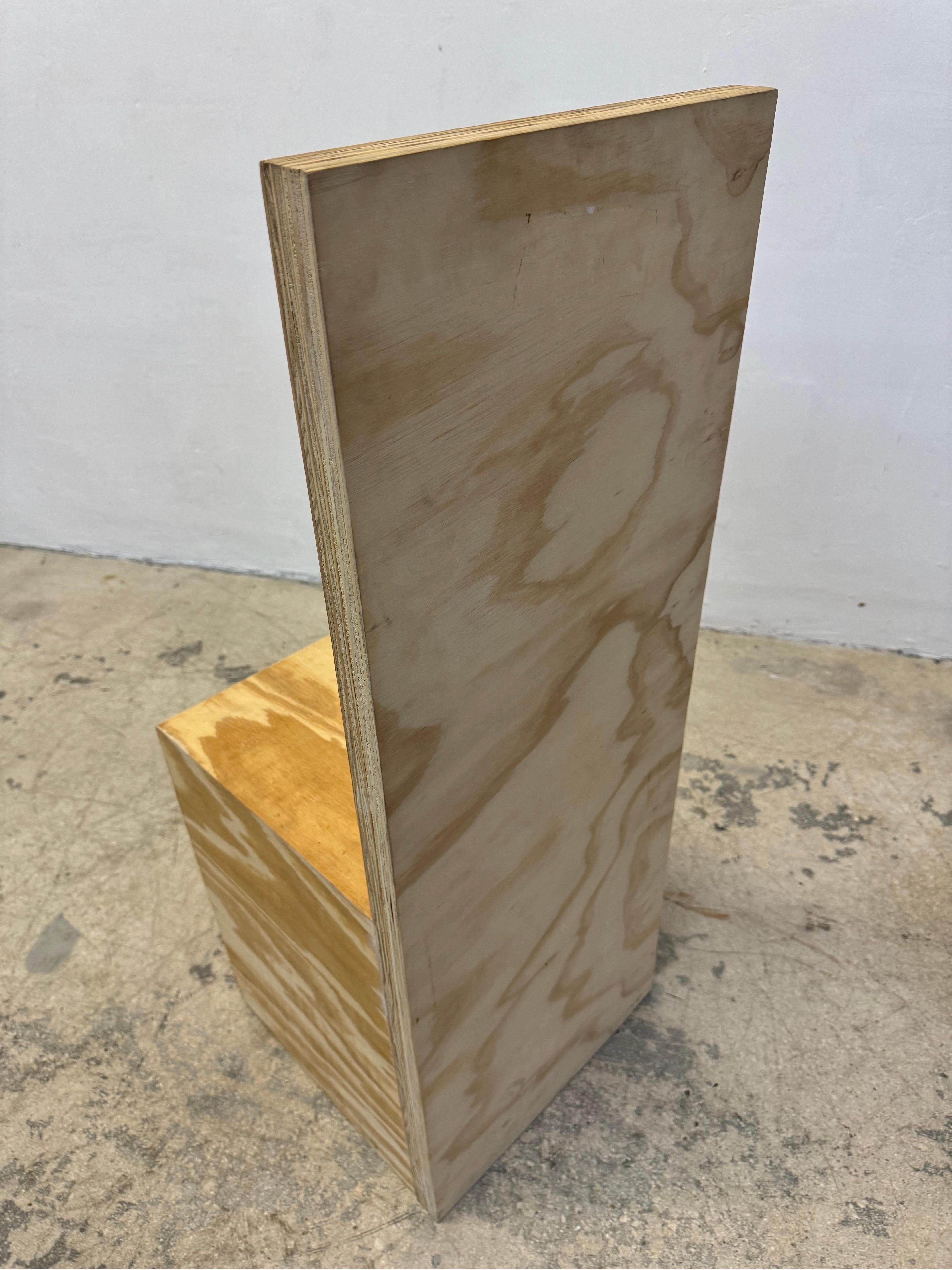 Artisan Crafted Wood Plank Side or Hall Chair in the Manner of Donald Judd 2