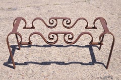 Artisan Crafted Wrought Iron Regency Sculptural Ribbon Scroll Coffee Table Base