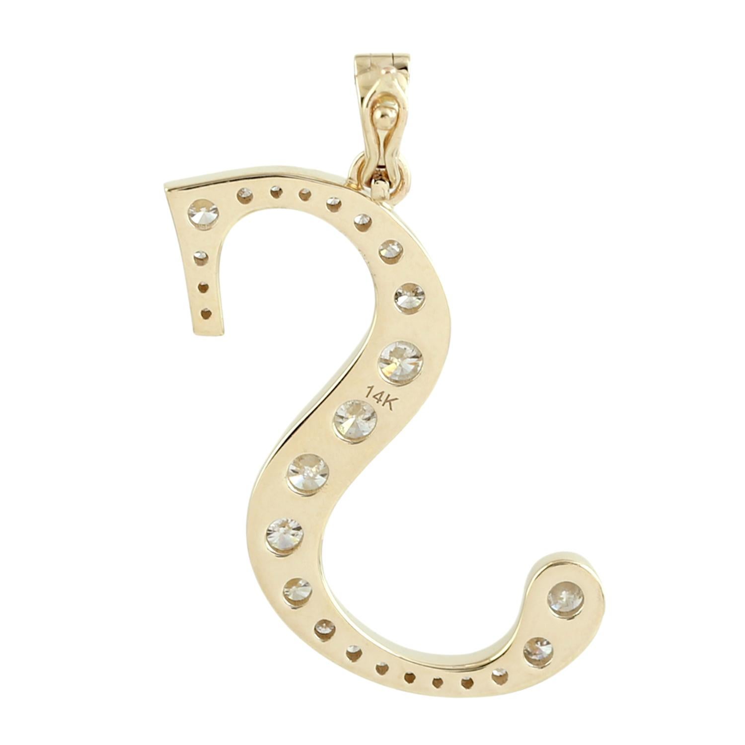 Taglio misto Ciondolo artigianale con diamante con lettera 