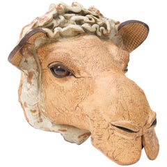 Artisan Earthenware Wall-Mount Camel Head