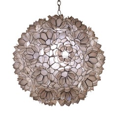Artisan Flower Chandelier with Translucent Sea Shells, 1970s