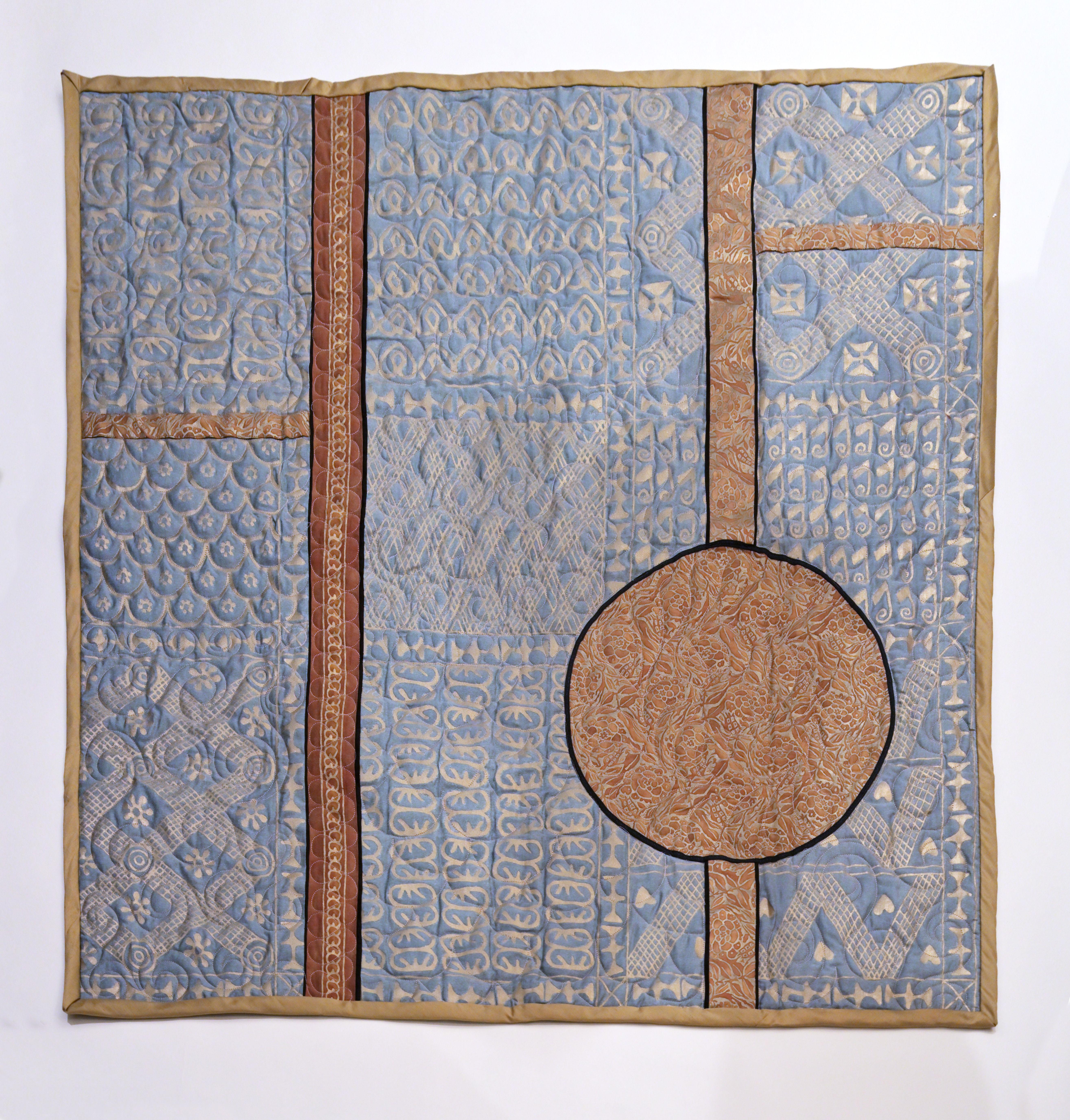 Kunsthandwerklicher Fortuny-Stoff „Ashanti“ Geometrischer Überwurf von David Duncan Studio (21. Jahrhundert und zeitgenössisch) im Angebot