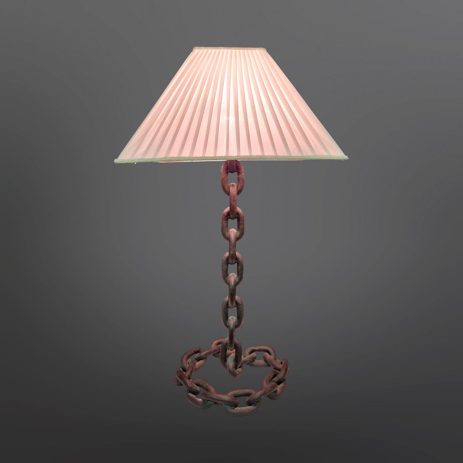 20th Century Artisan French chain table lamp, France 1960s For Sale