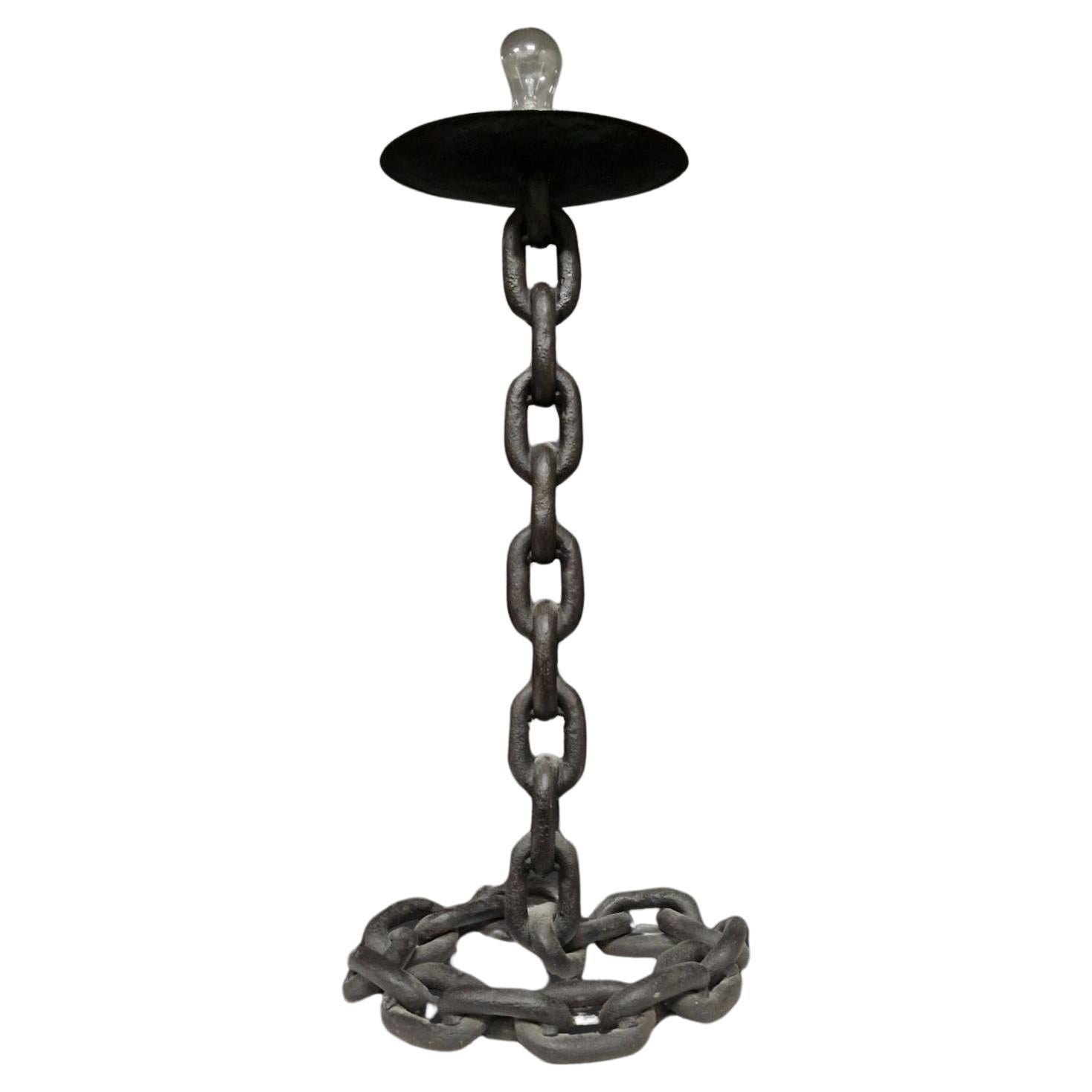 Artisan French chain table lamp, France 1960s For Sale