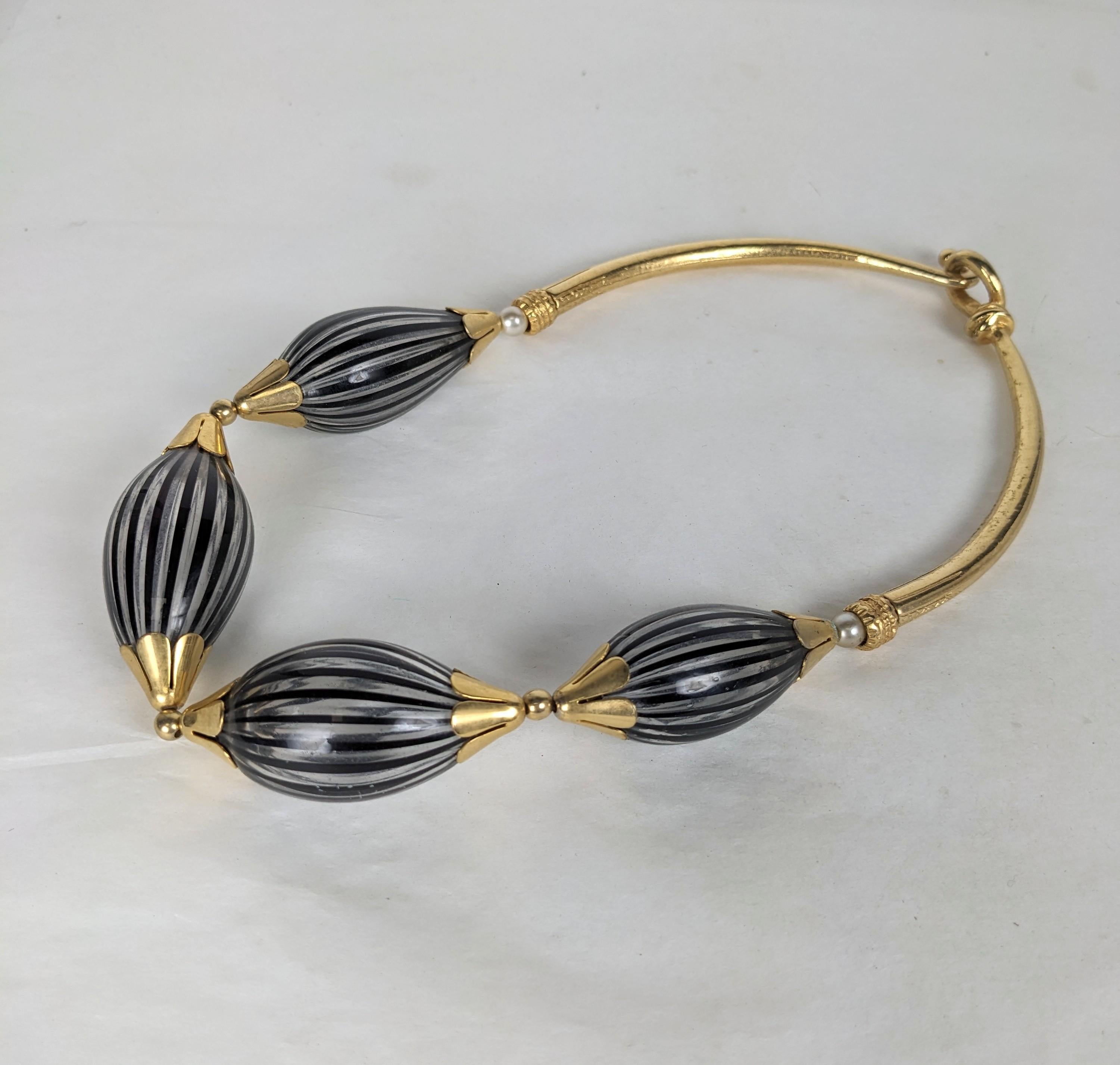 Collier artisanal français avec perles en verre vénitien Excellent état - En vente à New York, NY