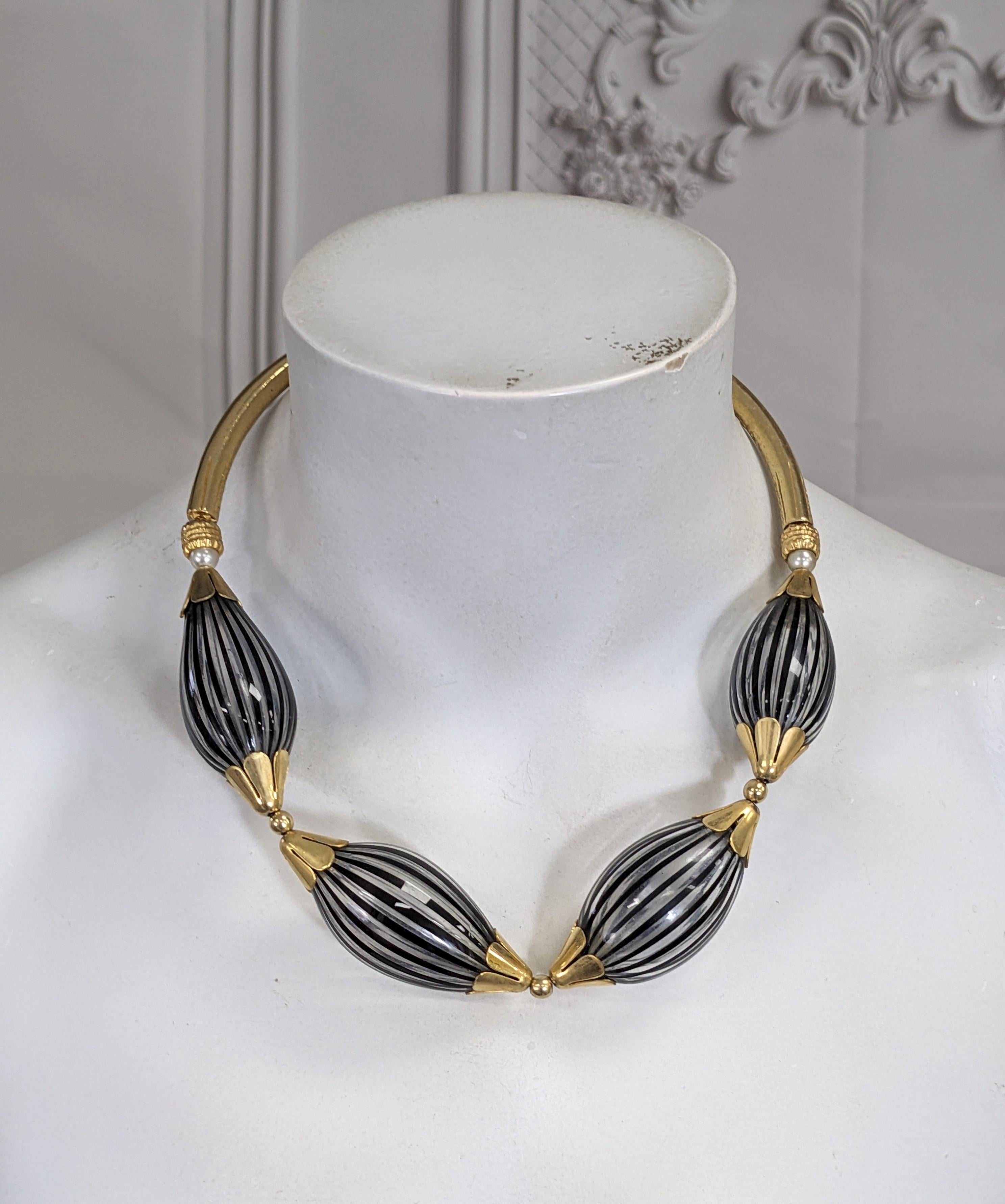 Kunsthandwerkliche französische Halskette mit venezianischen Glasperlen im Angebot 2