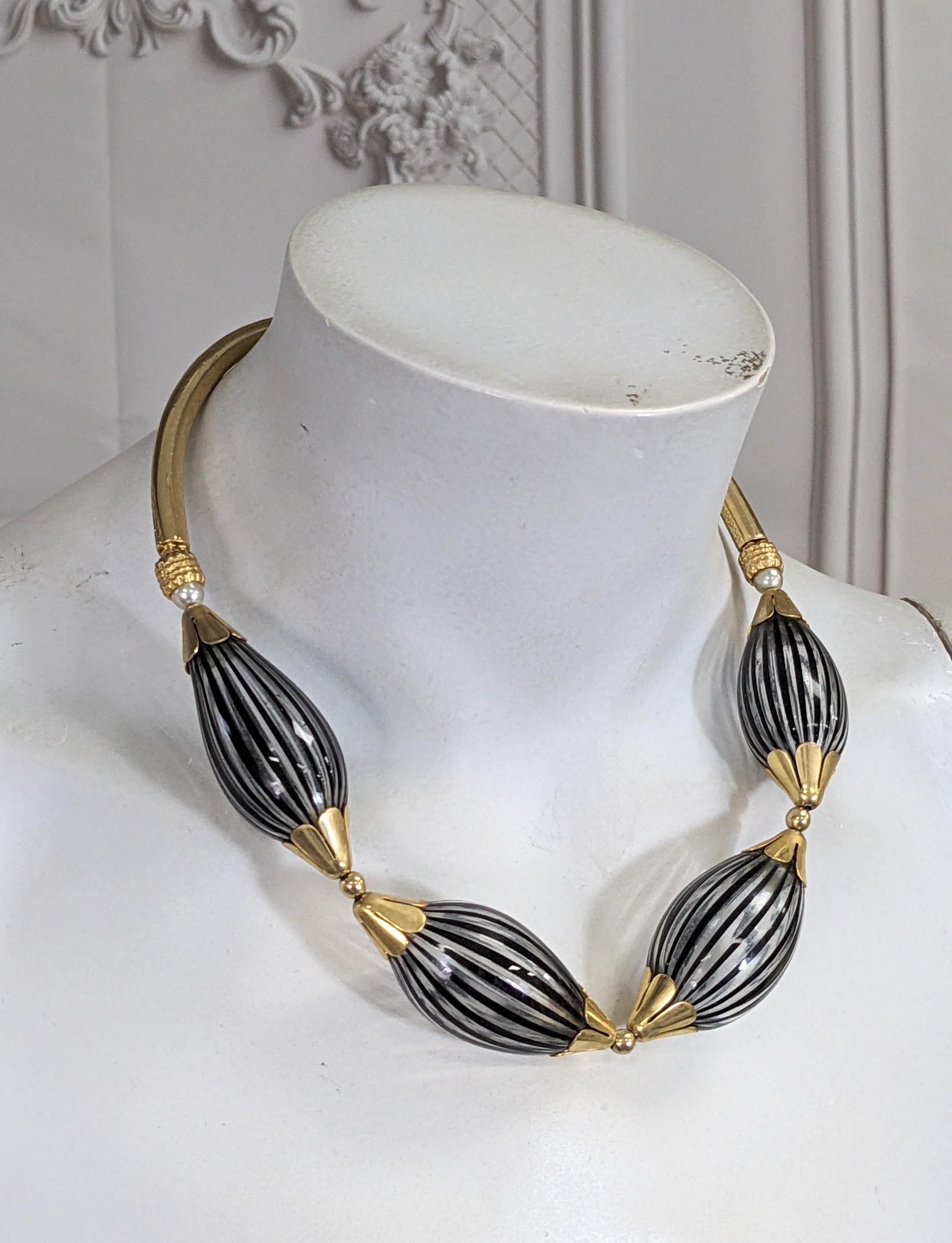 Collier artisanal français avec perles en verre vénitien en vente 3