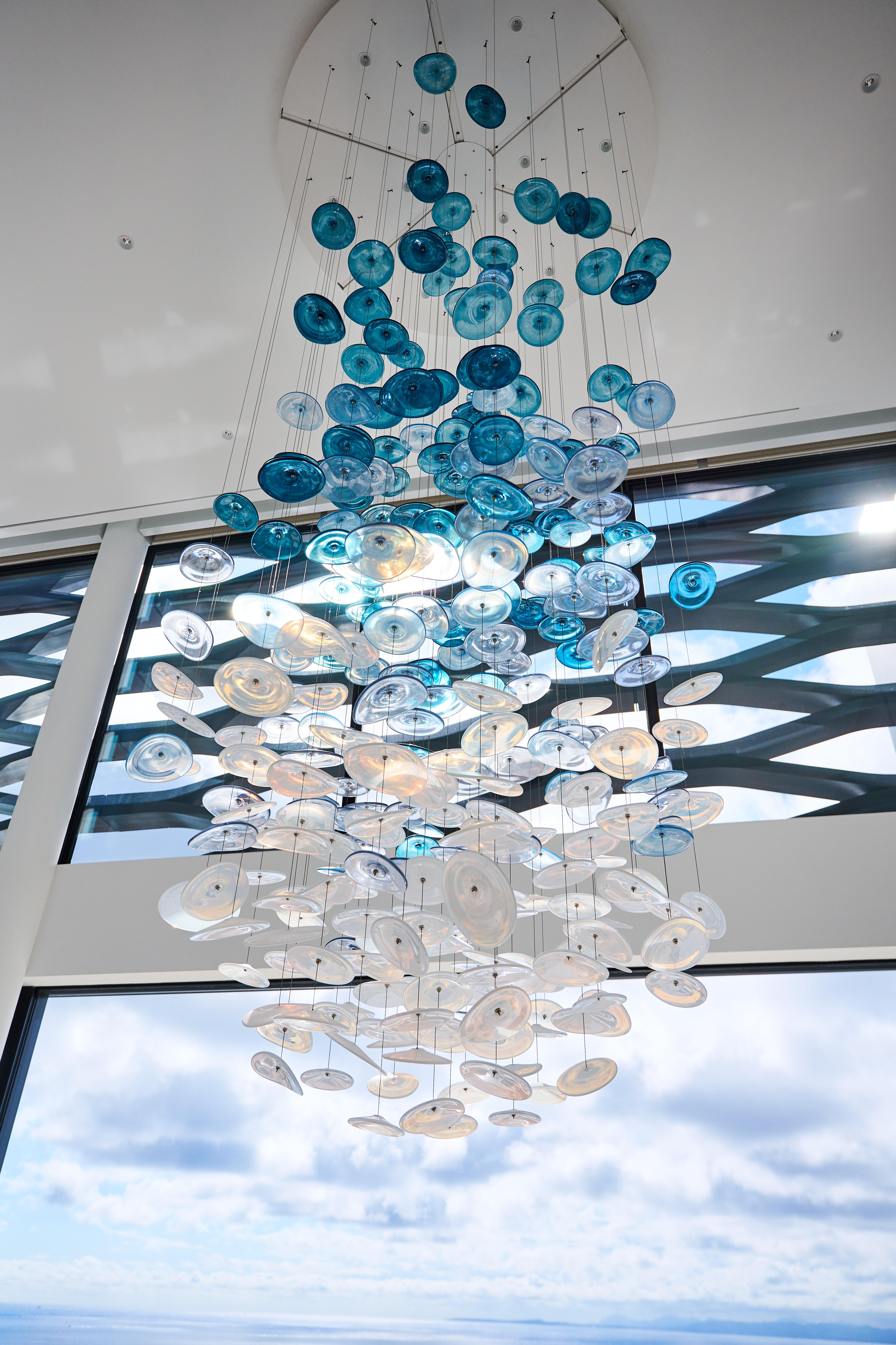 Espagnol CHANDELIER ARTISAN GLASS Fabriqué à Barcelone en vente