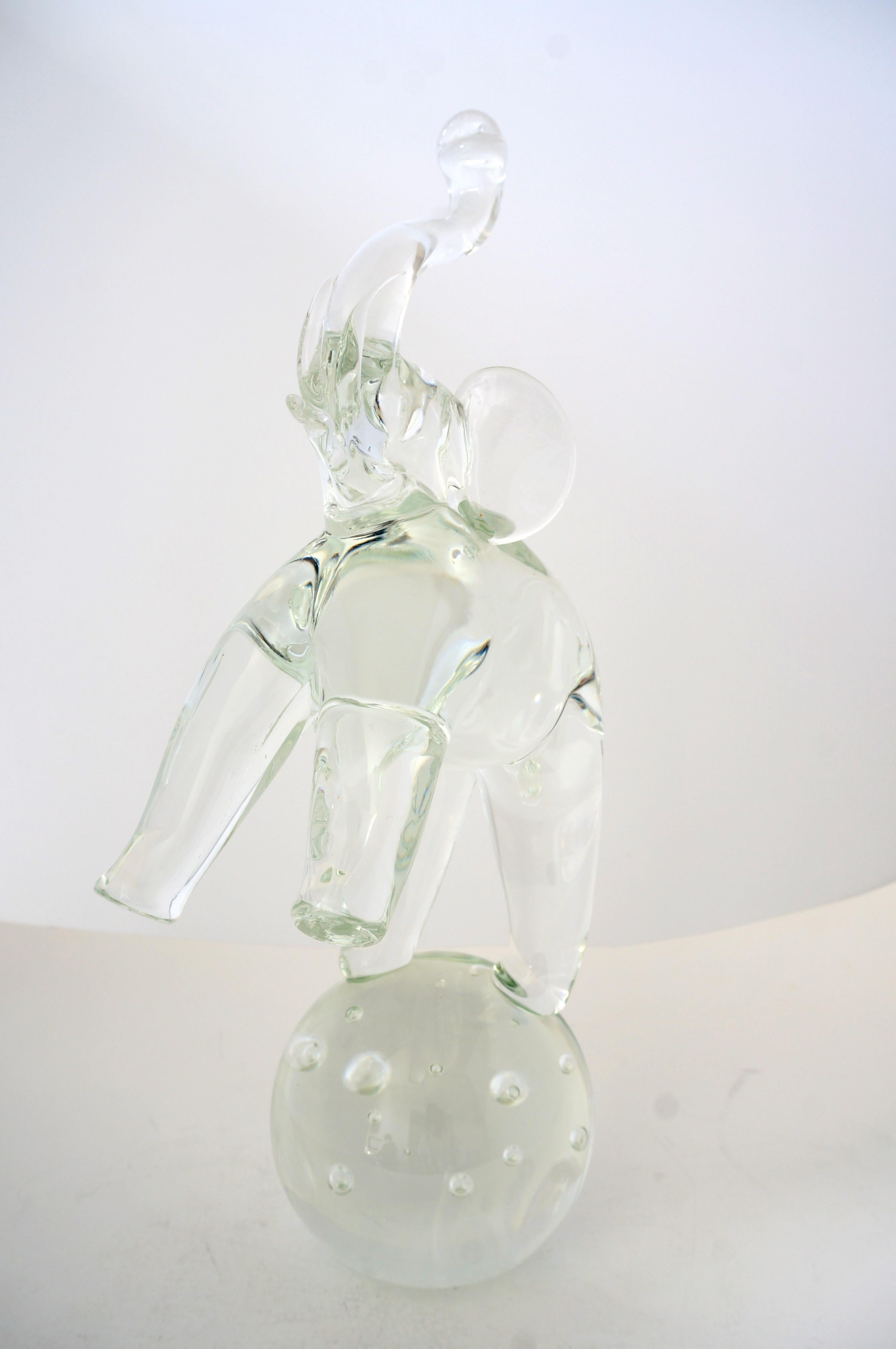 Organic Modern Artisan Glass Elephant