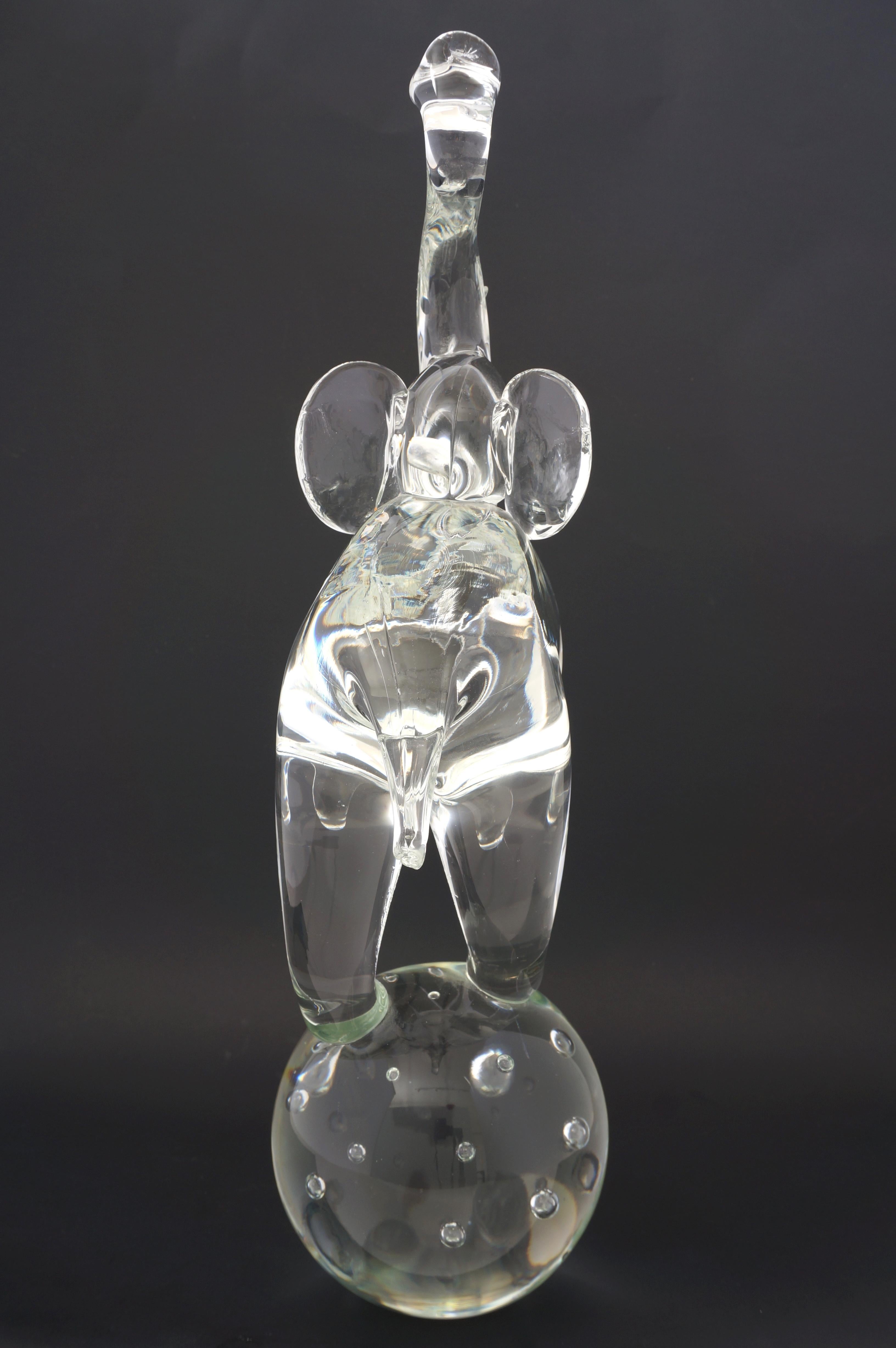 Artisan Glass Elephant In Good Condition In West Palm Beach, FL