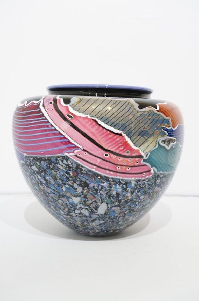 Art Glass Artisan Glass Multicolor Vase