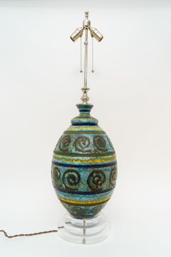Lampe de table en terre cuite Artisan Glazed Midcentury