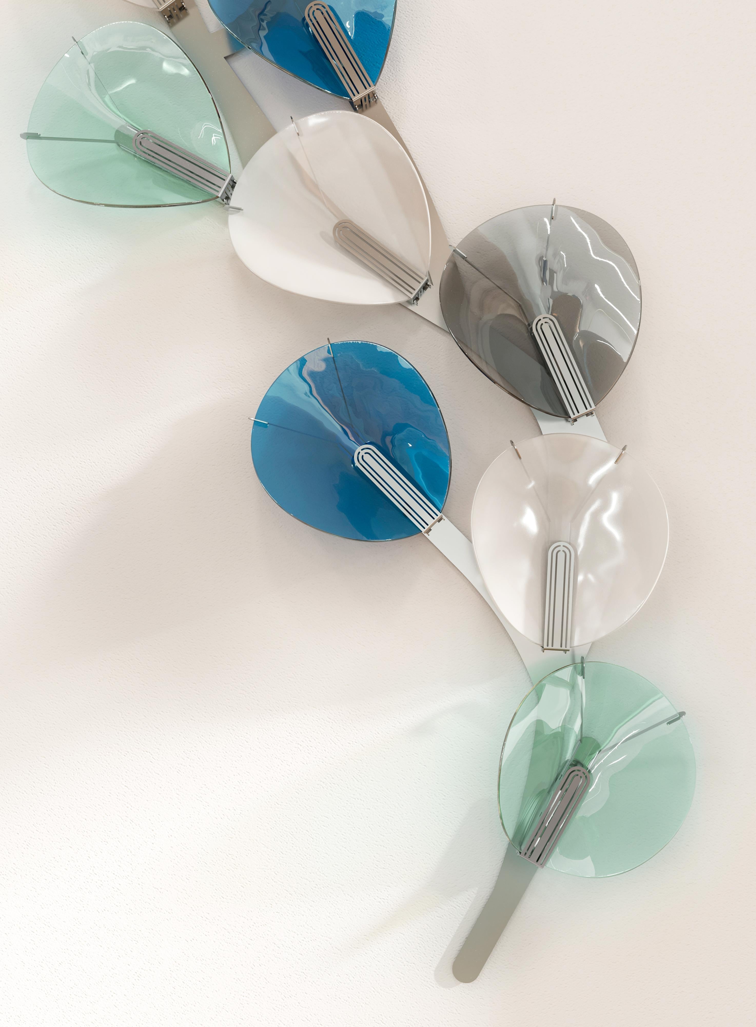 Wandleuchter aus Muranoglas in Grün und Rosa aus Barcelona im Angebot 1