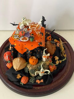 Artisan Halloween Miniature Diorama in Glass Dome