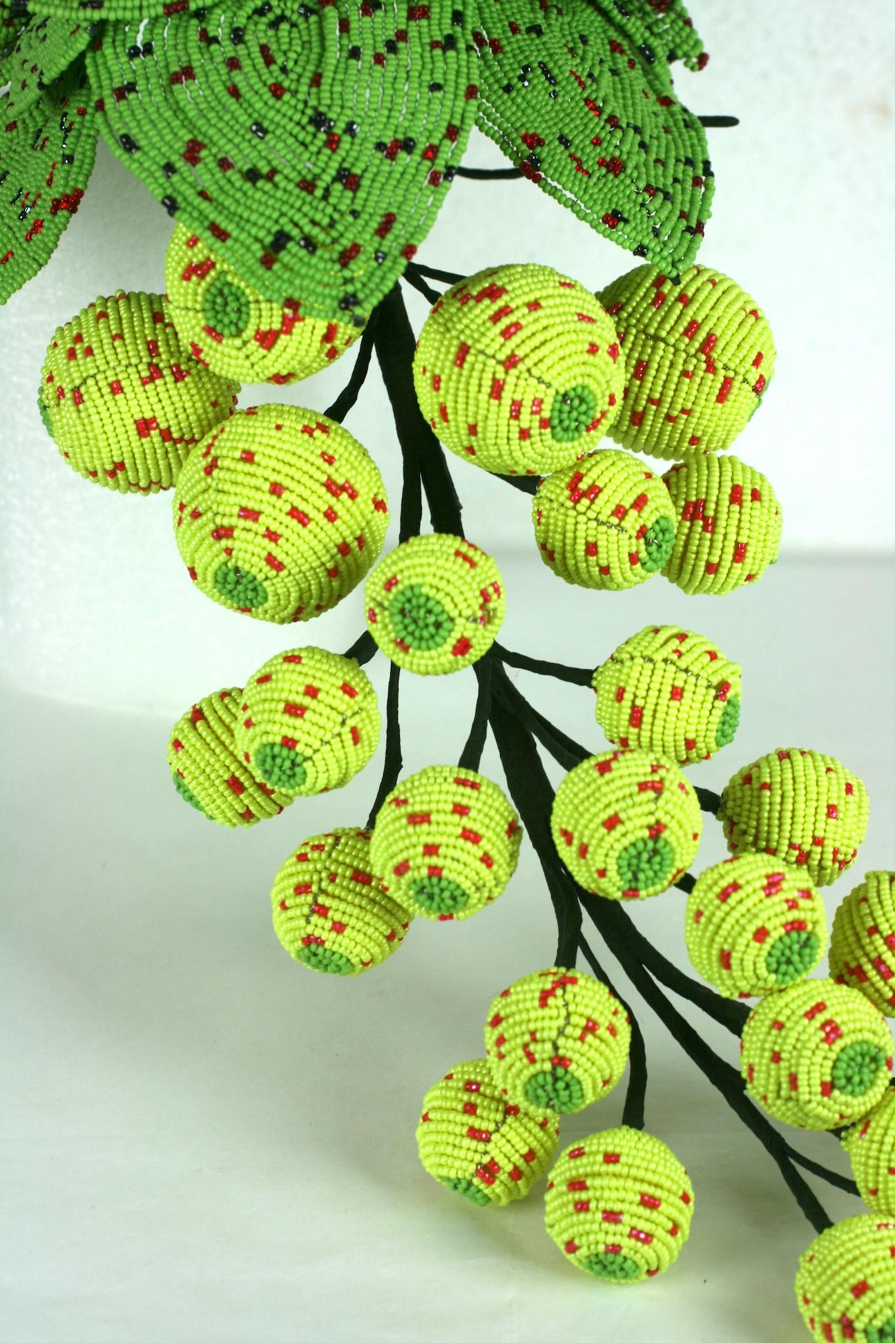 Contemporary Artisan Hand Beaded Grape Ornament For Sale