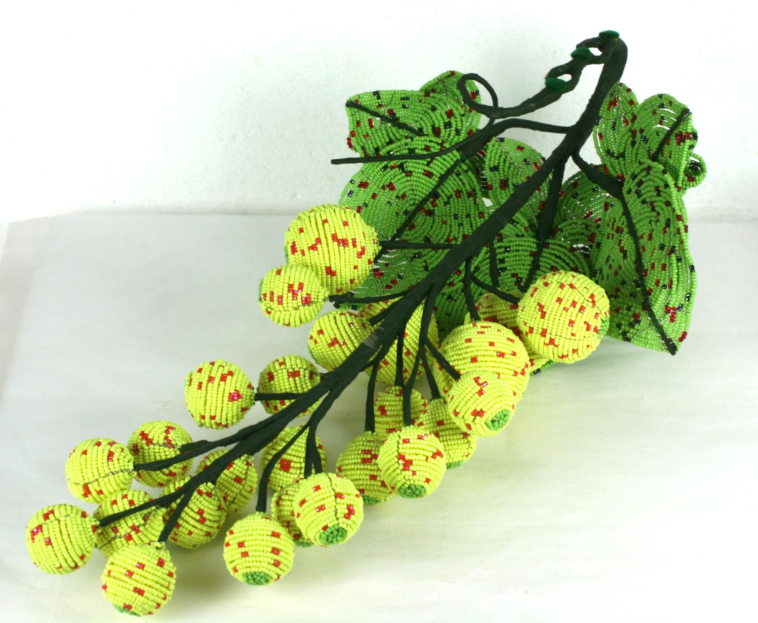 Glass Artisan Hand Beaded Grape Ornament For Sale