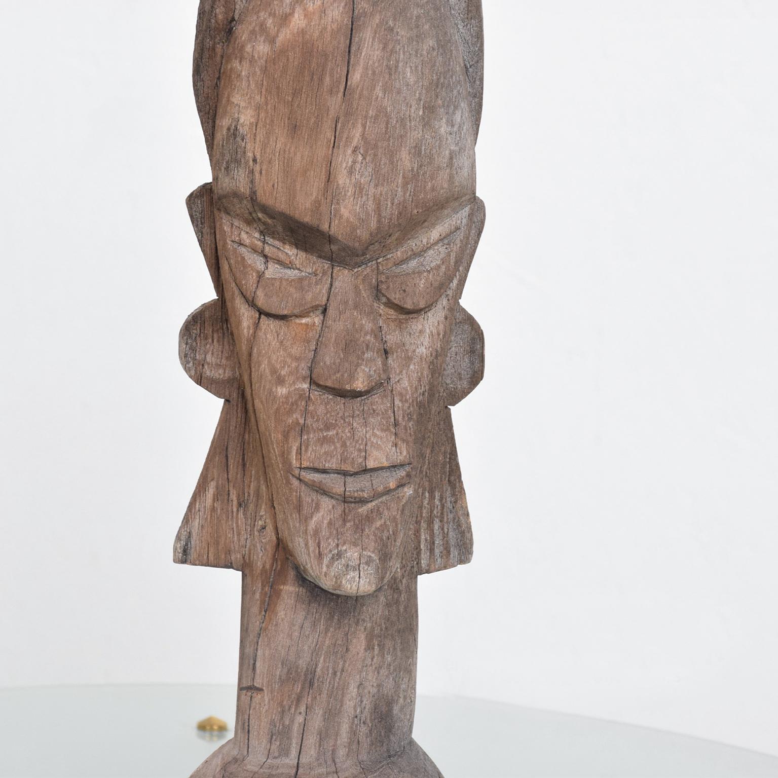 Folk Art Artisan Hand Carved Wood TOTEM Sculpture Vintage Indigenous Primitive Artwork