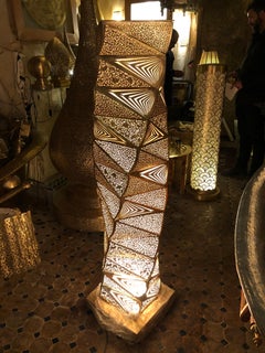 Artisan Handcrafted Floor Lamp "Tower Of Light", Pair Available