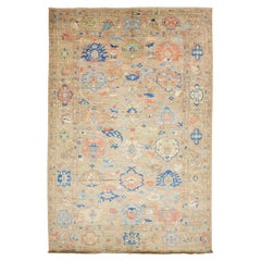 Artisan Hand-Knotted Turkish Style Oushak Rug - Neutral Sand & Earth Tone 12x18