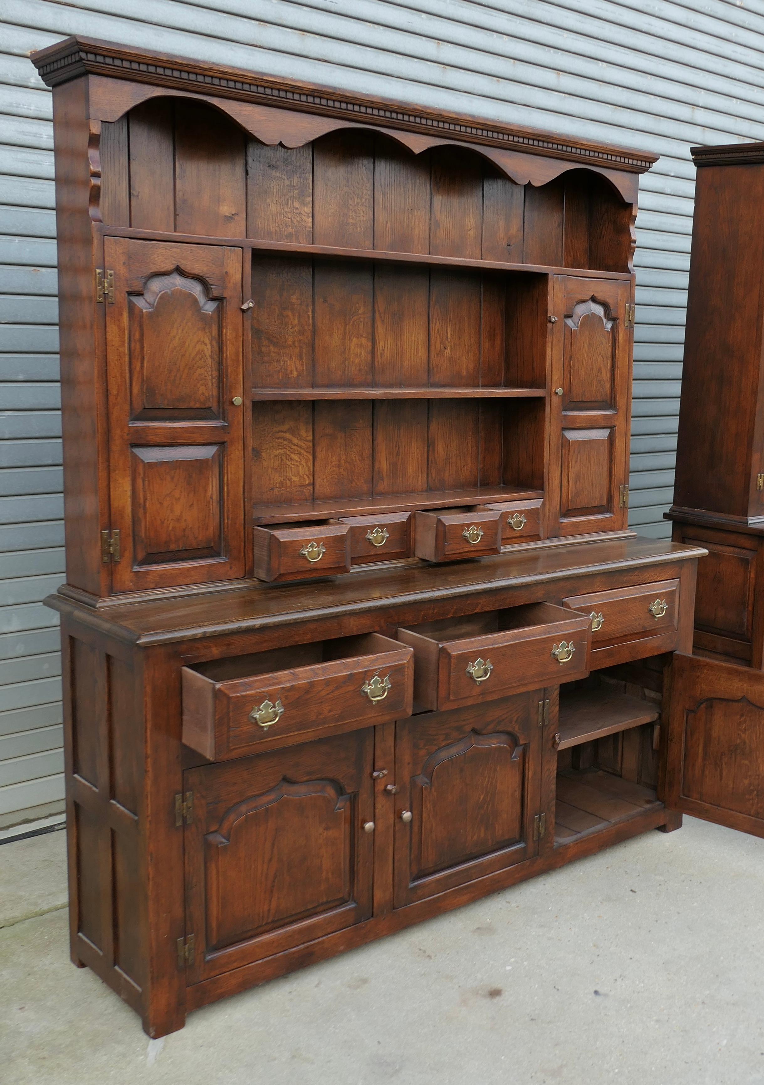 Late 20th Century Artisan Hand Made Period Oak Style Dresser  A Superbly Crafted piece For Sale