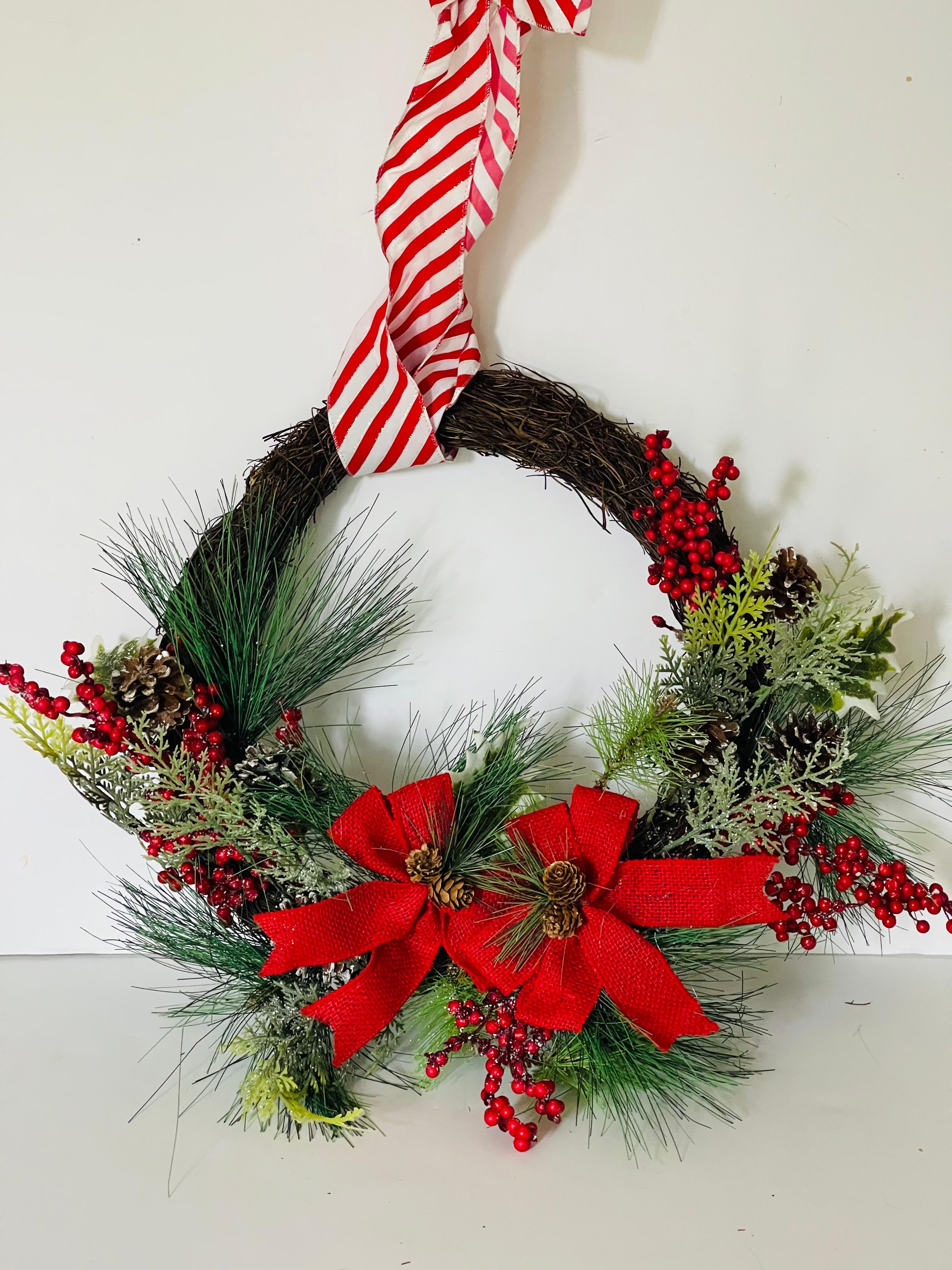 Art Glass Artisan Handmade Christmas Jumbo Ball with Stand and Christmas Wreath For Sale