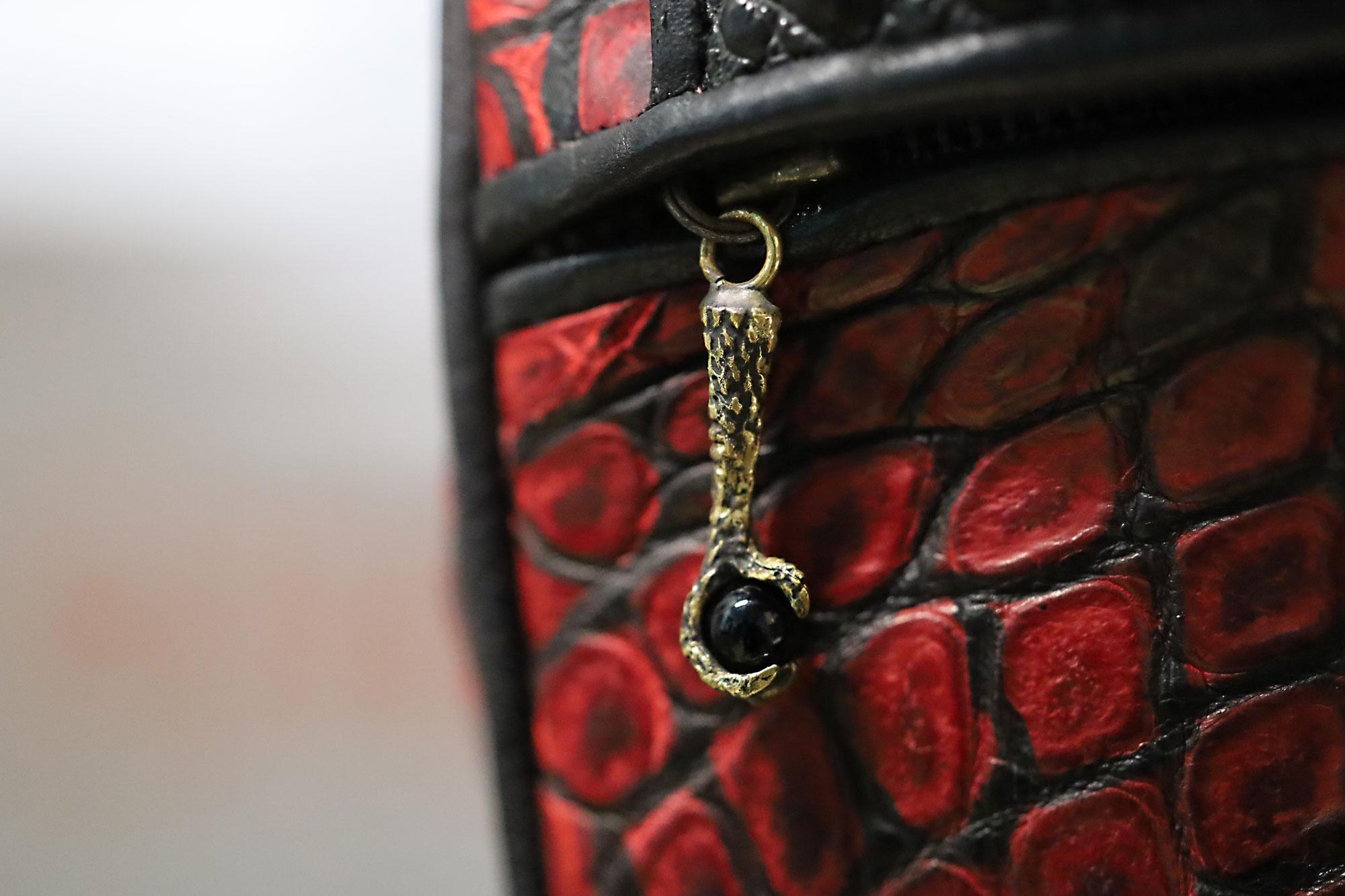 Artisan Handmade Sterling Silver & Crocodile Handbag Purse In New Condition For Sale In Santa Barbara, CA