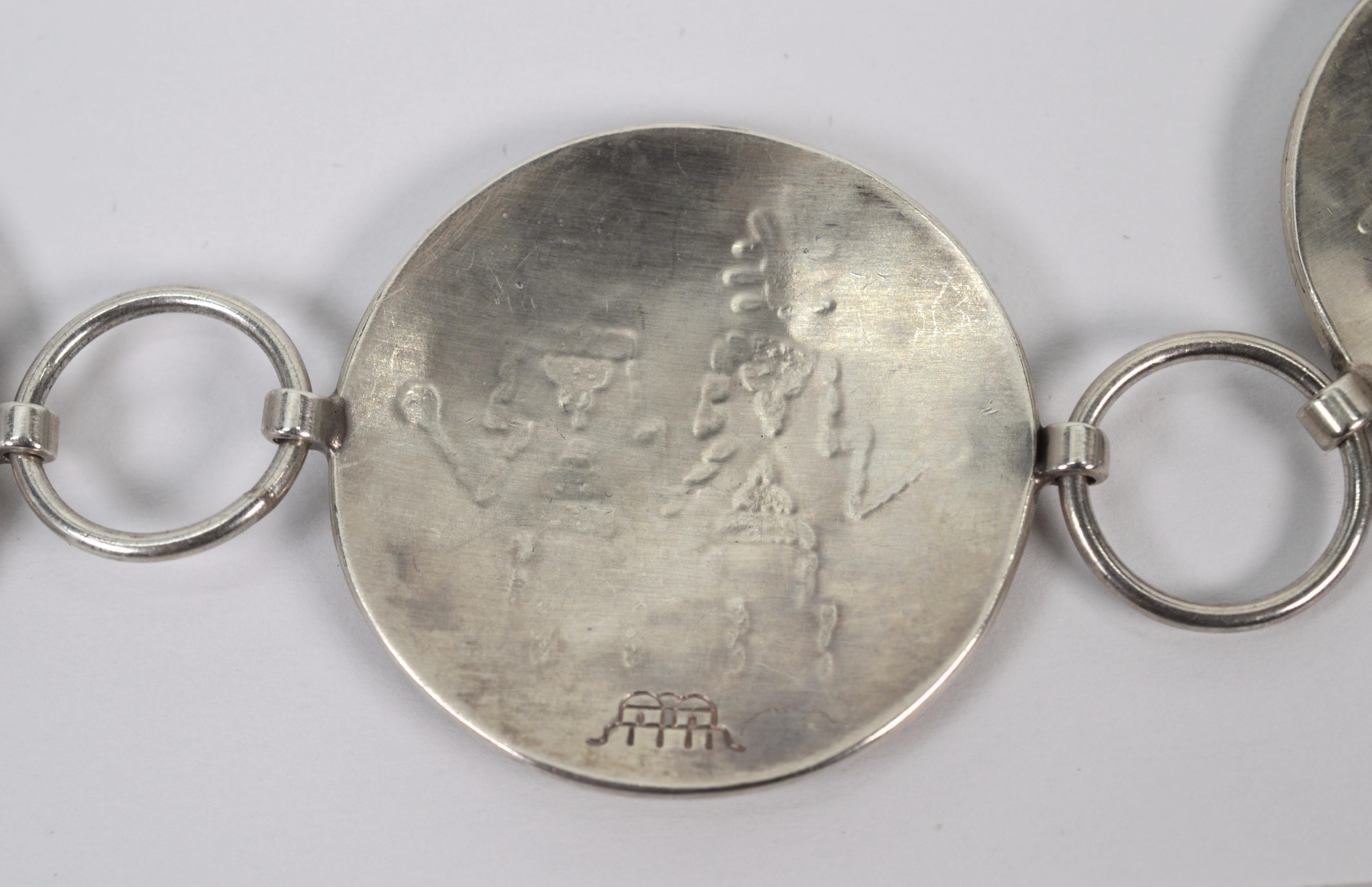 Artisan Hopi Silver Concho Belt In Good Condition For Sale In Mount Kisco, NY