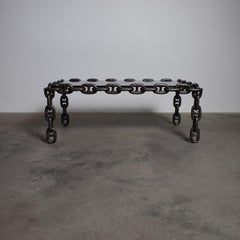 Artisan Industrial Chain Link Iron Coffee Table, Belgium, 1970