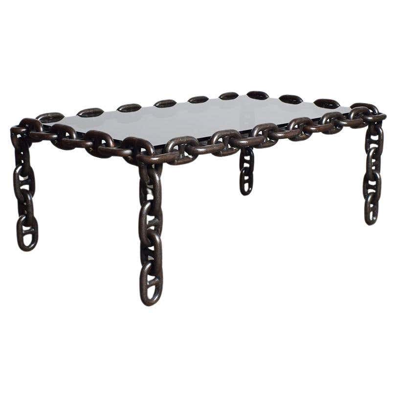 Steel Chain Coffee Table in the Manner of Franz West, 20th Century For ...