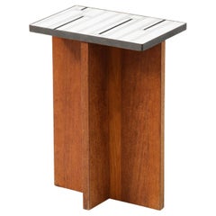 Artisan Italian Occasional Table with Inlaid Stone Top, 1960s