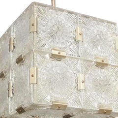 Artisan Kamenicky Senov Bohemian Glass Cube Pendant, 1960s