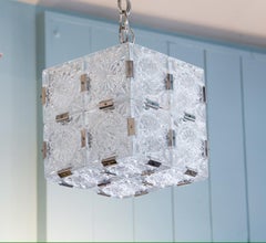 Artisan Kamenicky Senov Bohemian Glass Cube Pendant