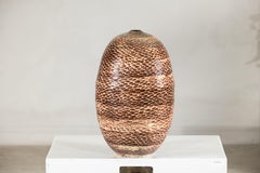 Artisan Large Ceramic Vase with Reptile-Inspired Textured Glaze