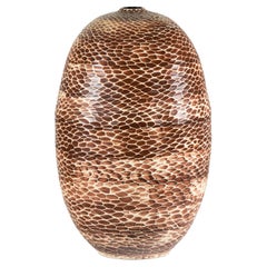 Artisan Large Ceramic Vase with Reptile-Inspired Textured Glaze