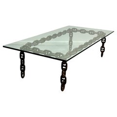 Used Artisan Large Industrial Chain Link Iron Coffee Table, Belgium, 1970