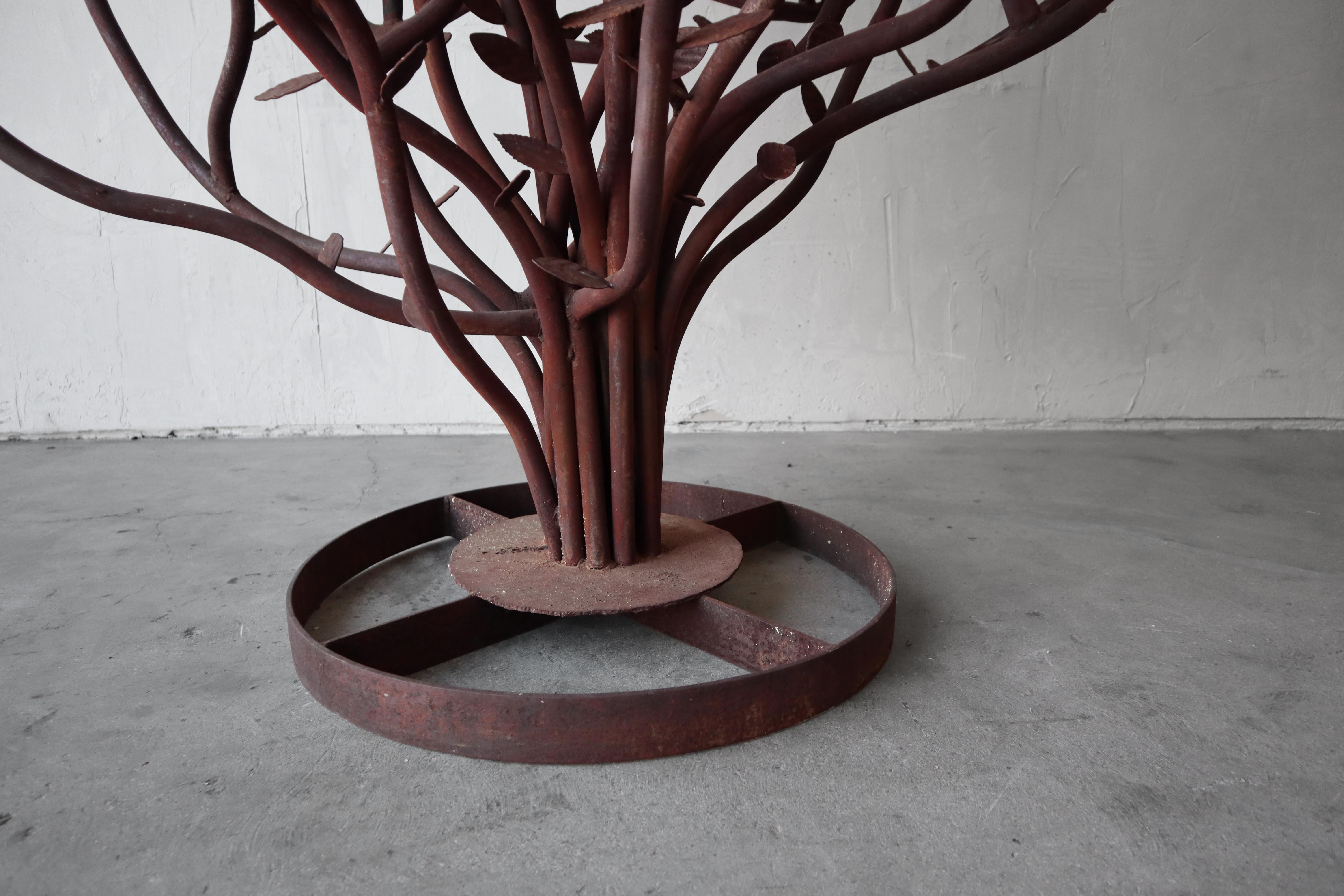Massive 8ft Artisan Made Iron Candelabra Tree Sculpture For Sale 2