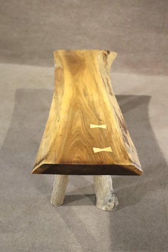 Artisan Made Bench w/ Butterfly Inlay