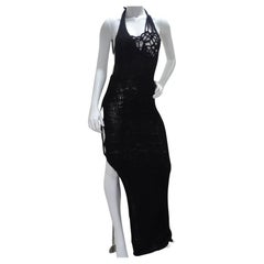 Artisan Made Black Knit Evening Dress