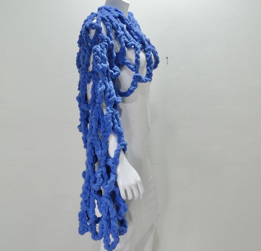 Women's Artisan Made Blue Crochet Shrug Cardigan 
