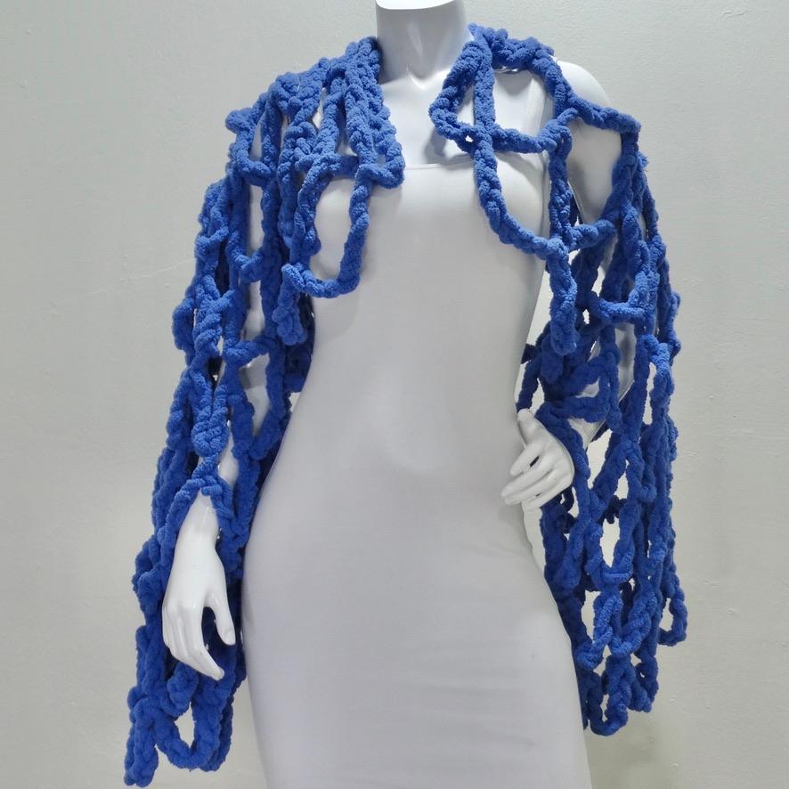 Artisan Made Blue Crochet Shrug Cardigan  1