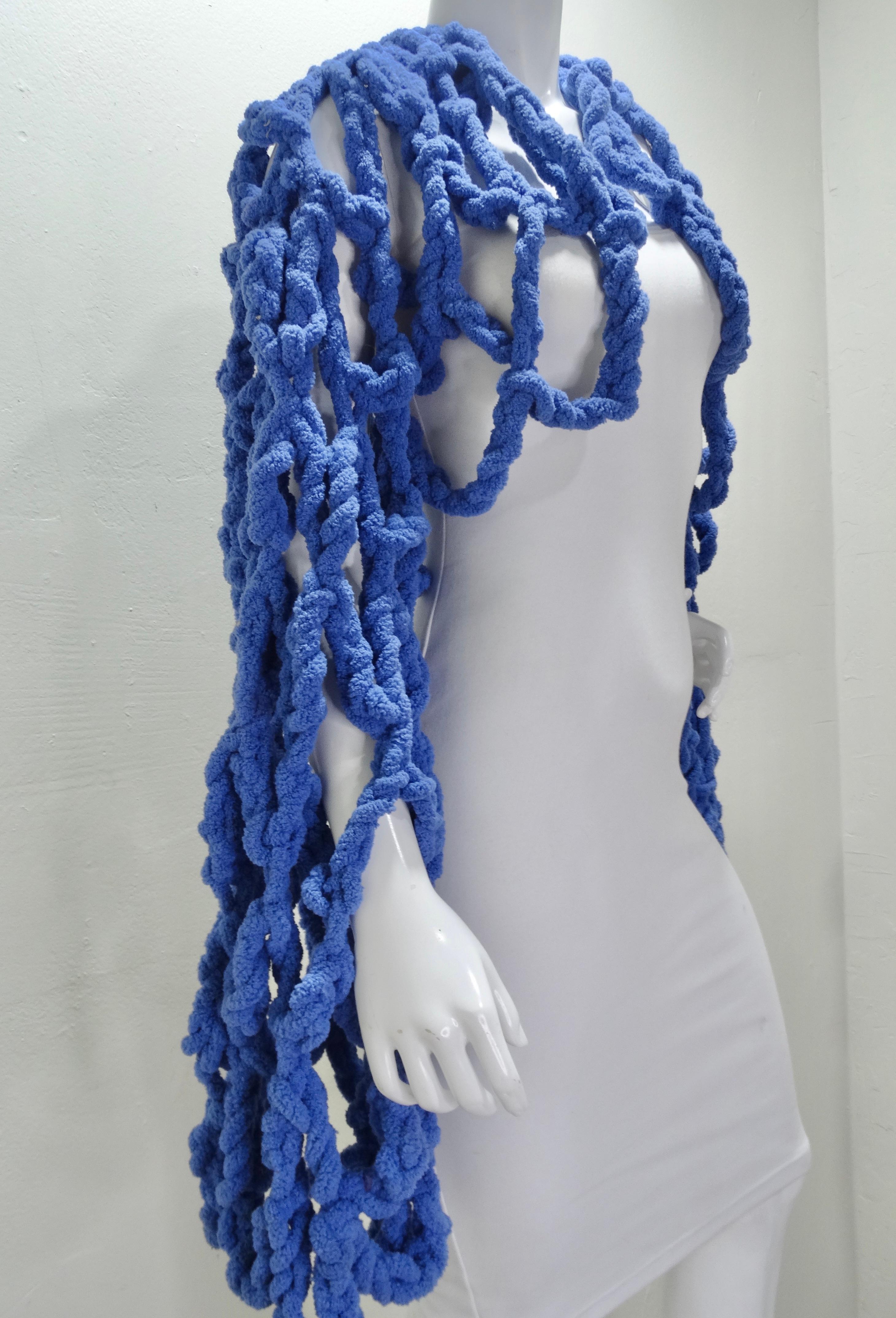 Artisan Made Blue Crochet Shrug Cardigan  2