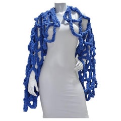 Artisan Made Blue Crochet Shrug Cardigan