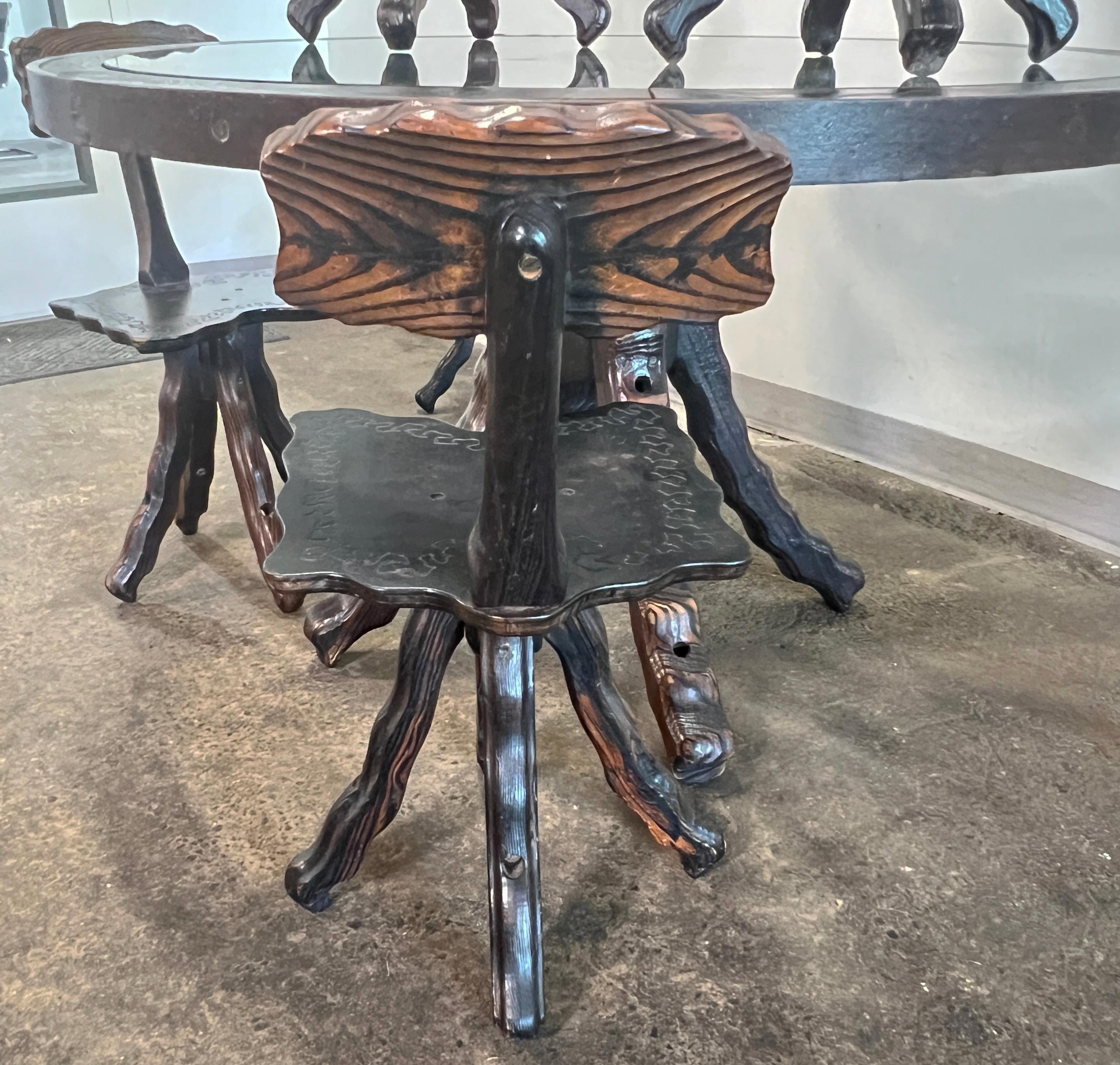 Artisan Made Brutalist Dining Set, Catalonia, Spain, Ca. 1960 For Sale 4