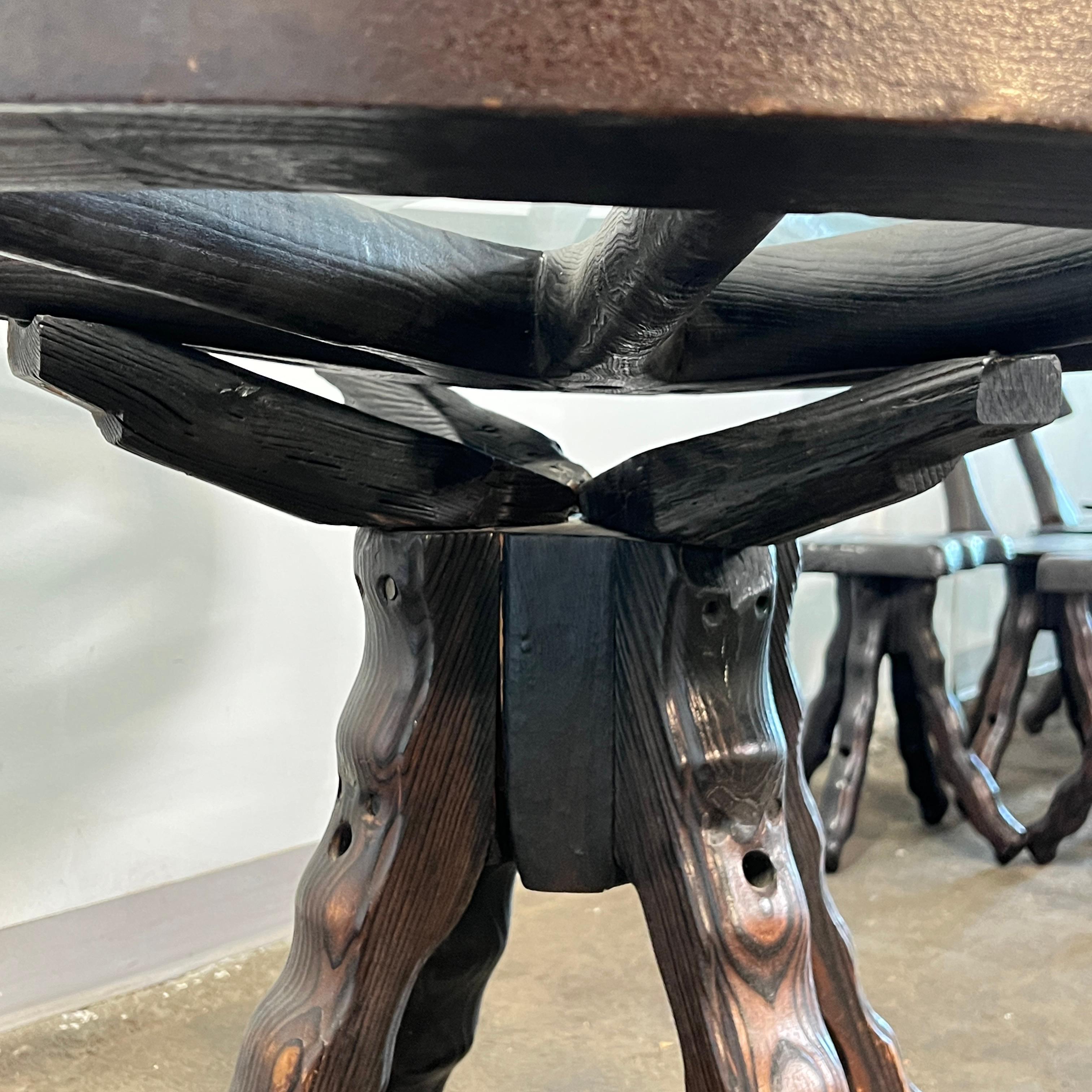 Artisan Made Brutalist Dining Set, Catalonia, Spain, Ca. 1960 In Good Condition For Sale In Peabody, MA