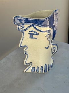 Artisan Made Ceramic Male Face Vase