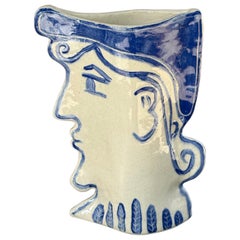 Artisan Made Ceramic Male Face Vase