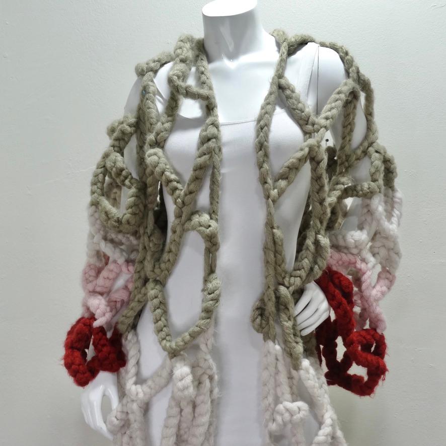 Artisan Made Chunky Crochet Duster Cardigan In New Condition In Scottsdale, AZ