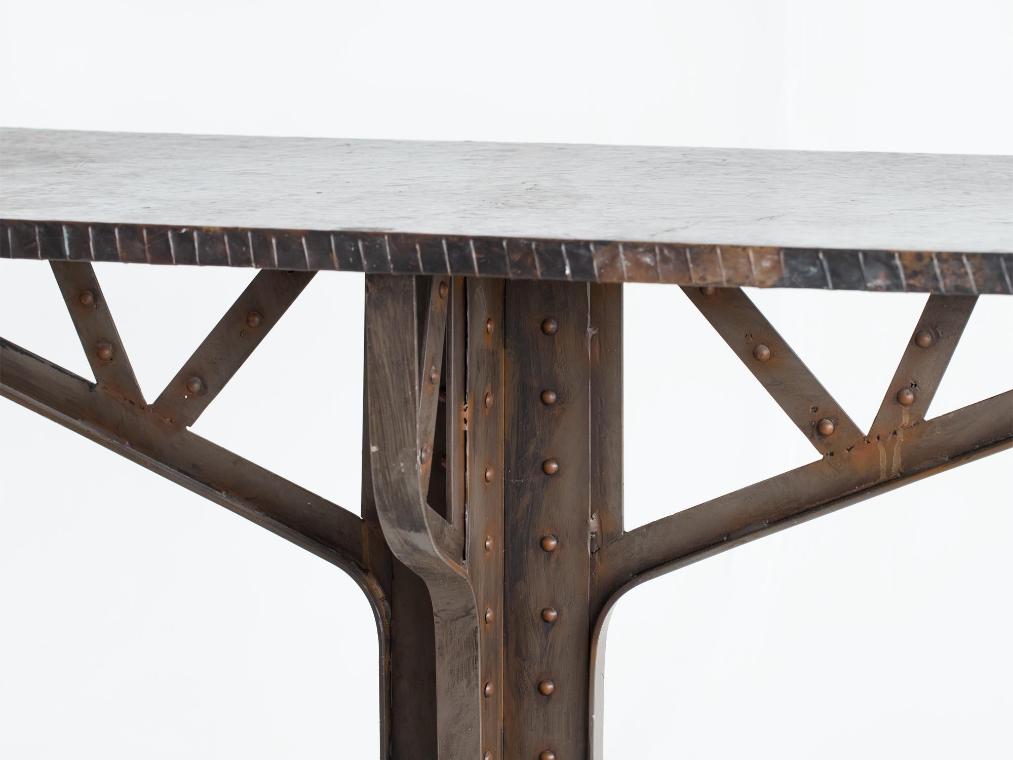 Artisan Made Copper & Steel Console Table 1