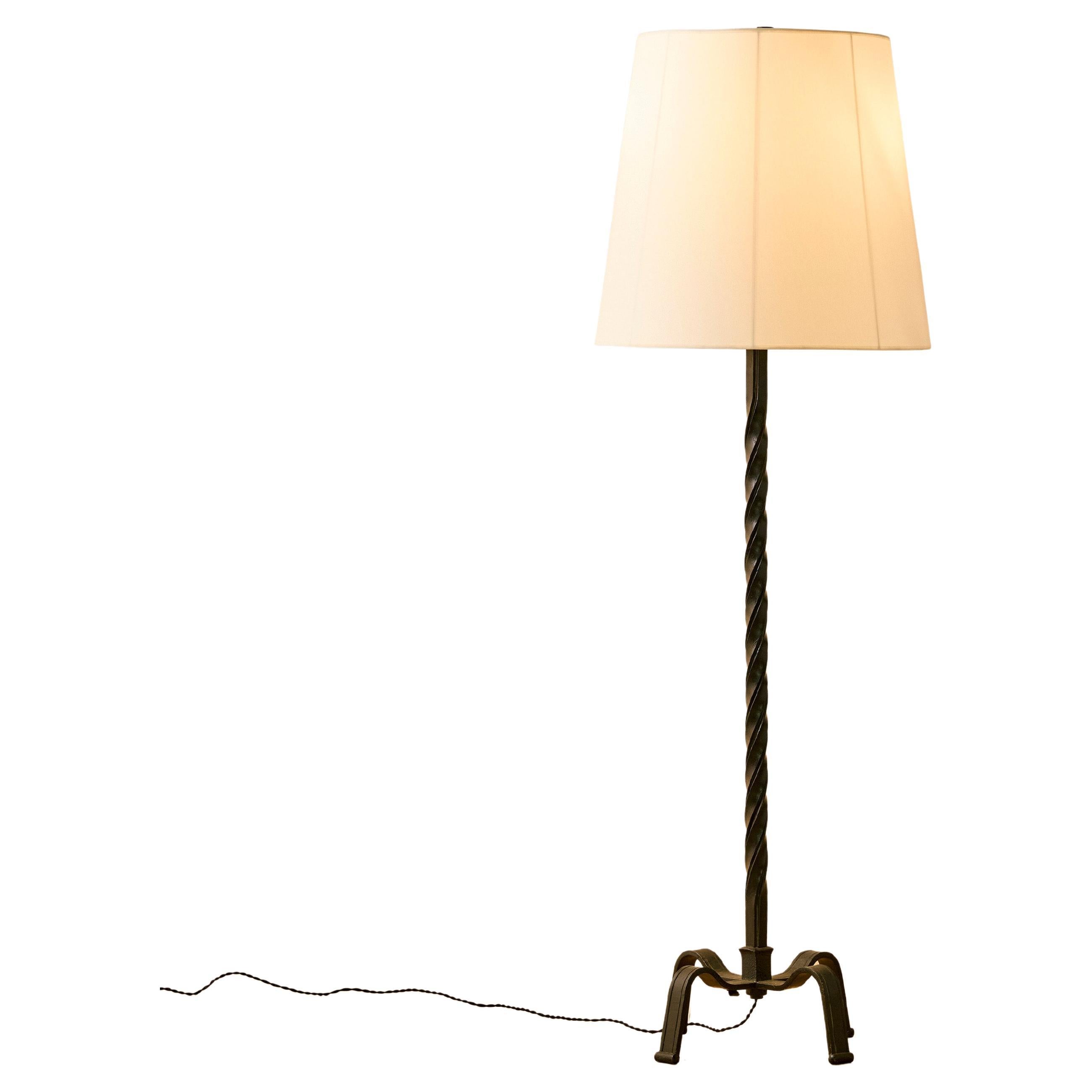 Artisan Made French Iron Scroll Floor Lamp